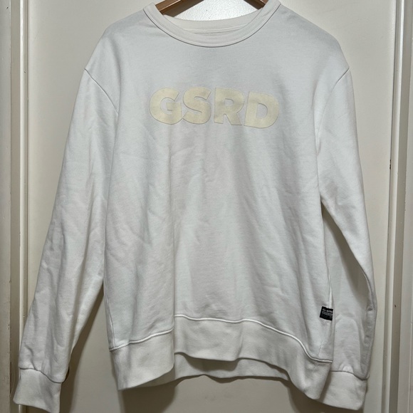 G-Star RAW Mens GSRD Sweater Large White Long Sleeve Casual Pullover Sweatshirt. - Picture 2 of 8